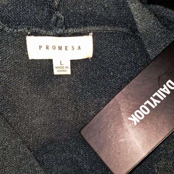 Promesa lovely long Cardigan sweater, 40" long, Dark Bluish Grey, Large. NWT - Picture 16 of 16